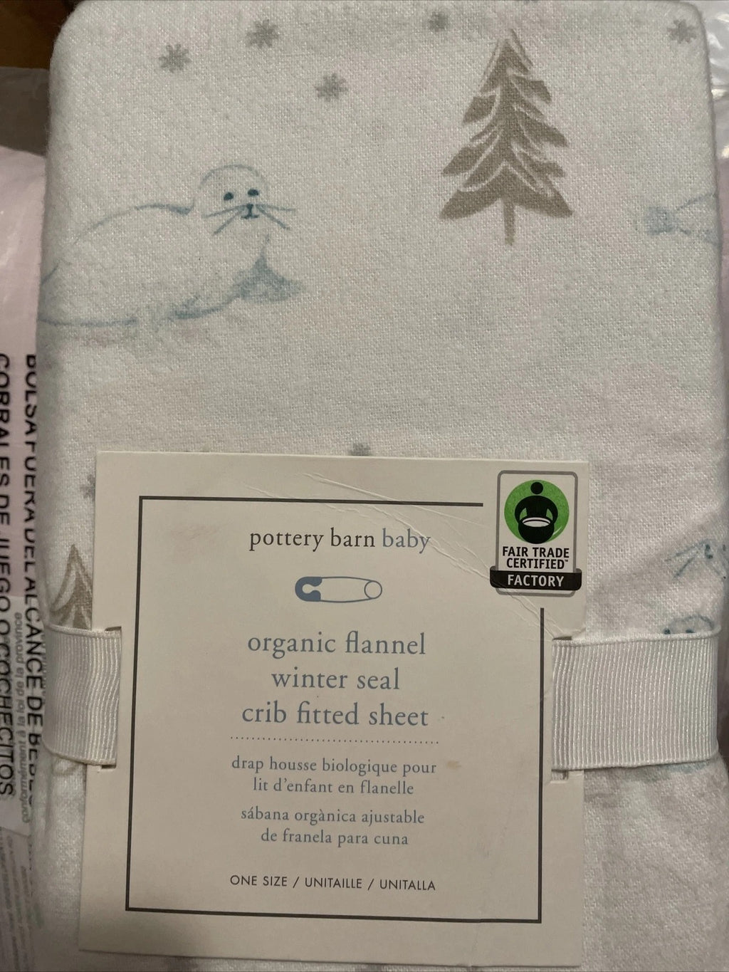 Disney Pottery barn Christmas Crib Toddler SHEET baby Holiday gift North pole