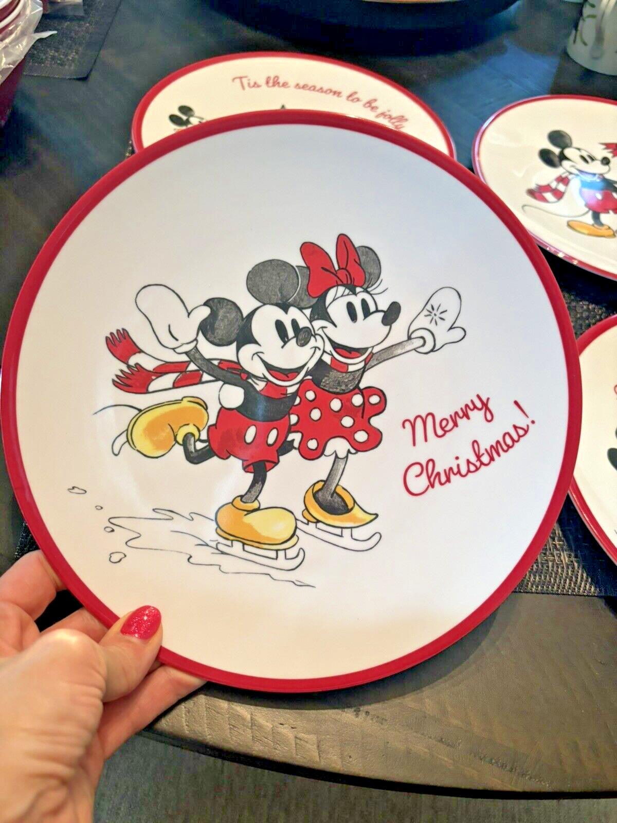 Pottery Barn Dinner Set Christmas Holiday Mickey Mouse Plate Disney party gift