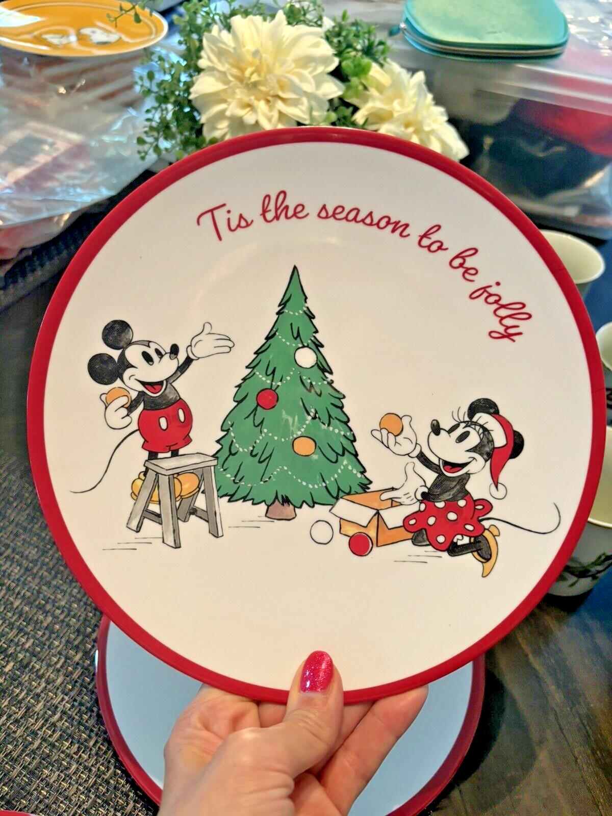 Pottery Barn Dinner Set Christmas Holiday Mickey Mouse Plate Disney party gift