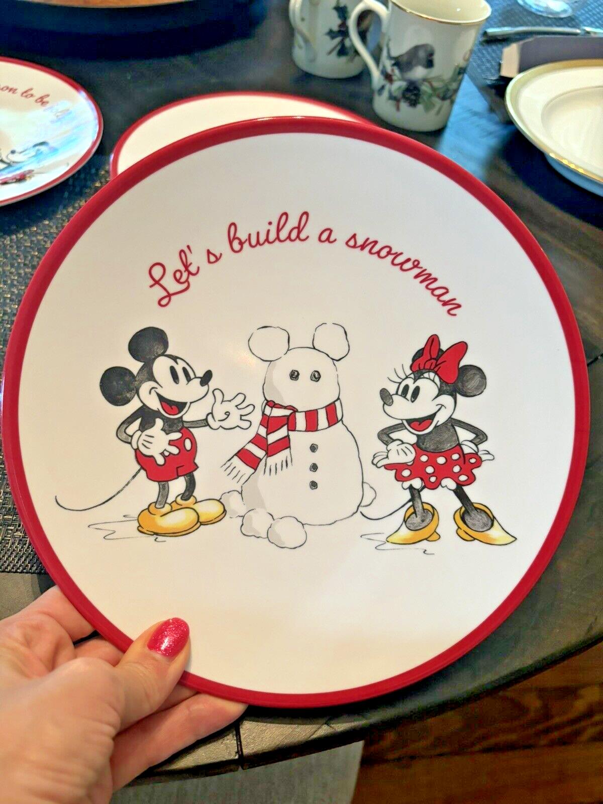 Pottery Barn Dinner Set Christmas Holiday Mickey Mouse Plate Disney party gift