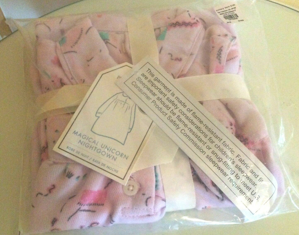 Disney Pottery Barn holiday Girl Night gown Unicorn horse Pajama sleep pj 3T m