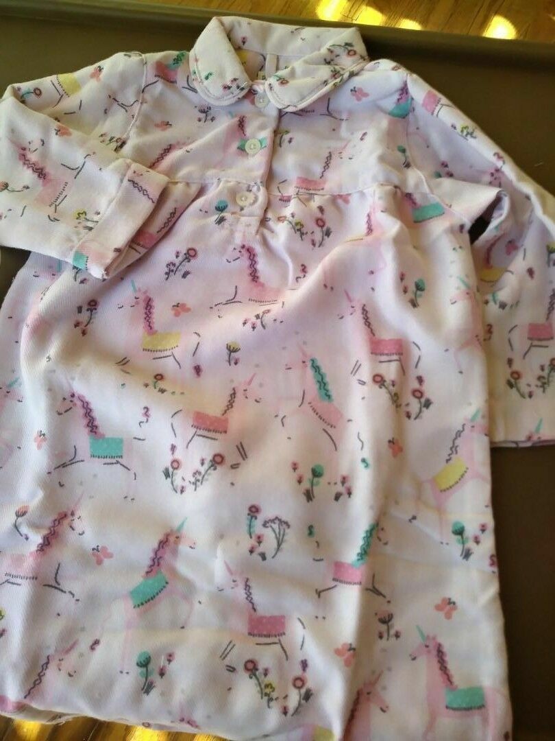 Disney Pottery Barn holiday Girl Night gown Unicorn horse Pajama sleep pj 3T m