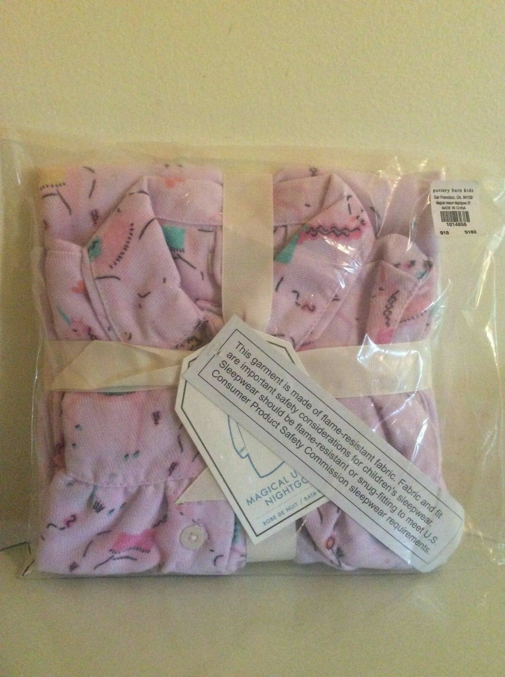 Disney Pottery Barn holiday Girl Night gown Unicorn horse Pajama sleep pj 3T m