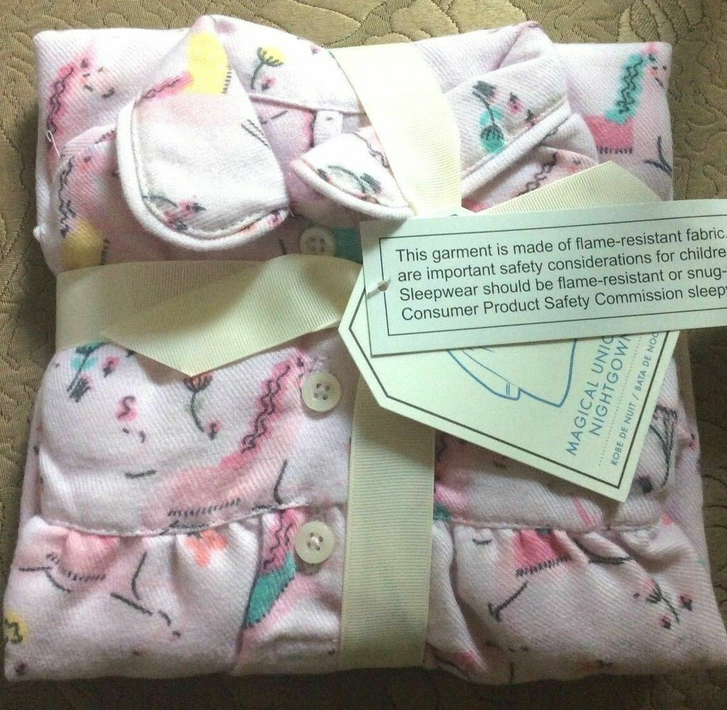 Disney Pottery Barn holiday Girl Night gown Unicorn horse Pajama sleep pj 3T m