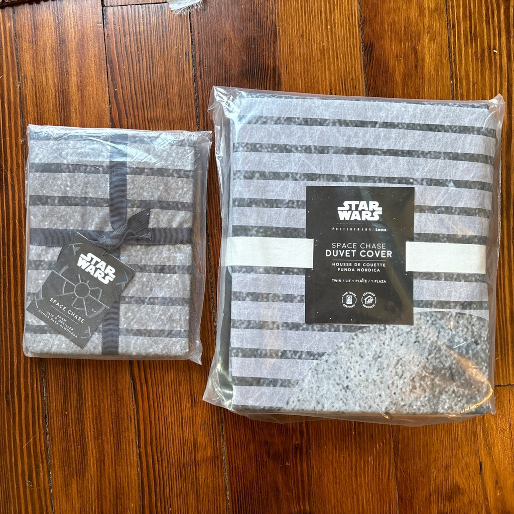 Pottery Barn Star wars Space Disney Duvet +Pillow Sham Holiday planet school boy