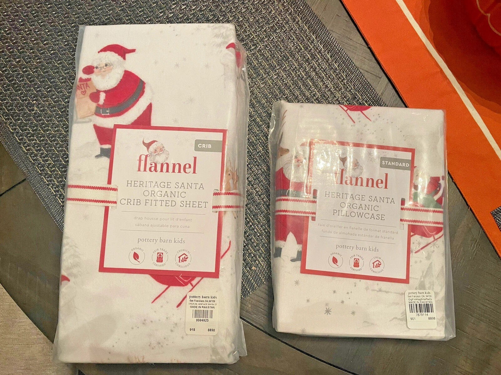 Pottery Barn holiday Christmas Rudolph Toddler baby Crib Sheet pillowcase set 2