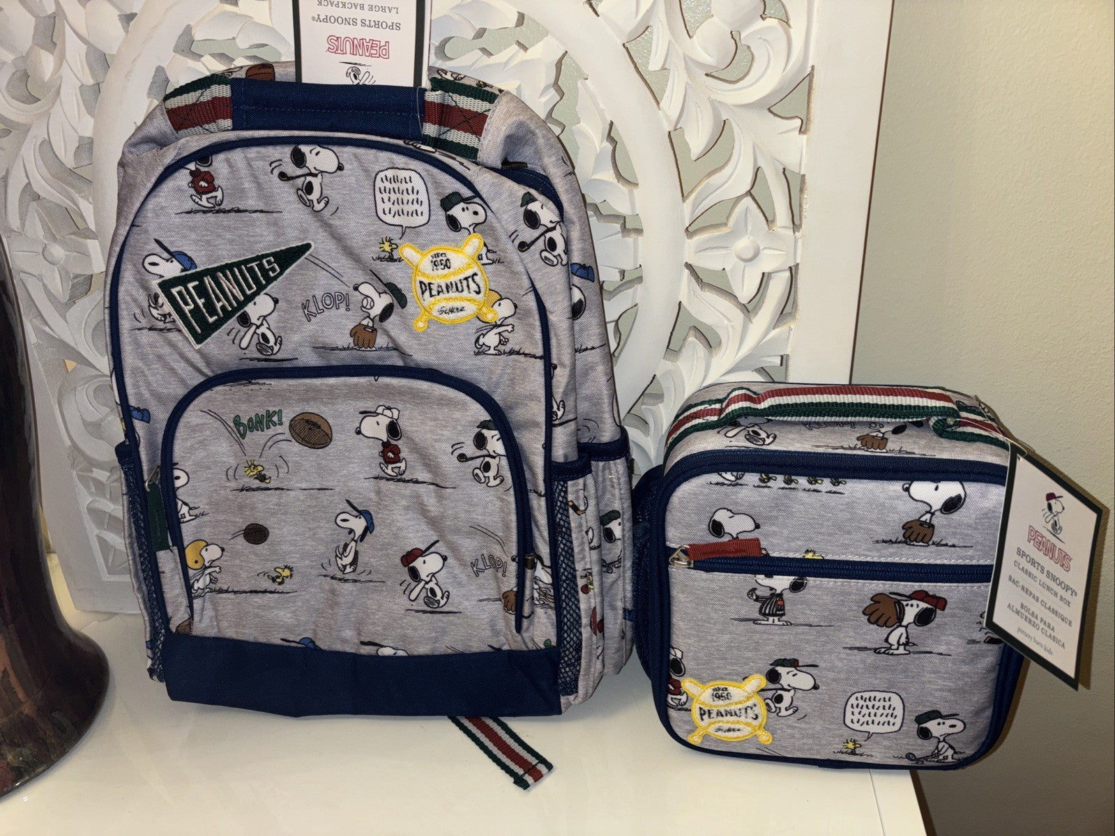 Pottery barn school BACKPACK LUNCH WATER bag Disney SNOOPY Sport travel birthday