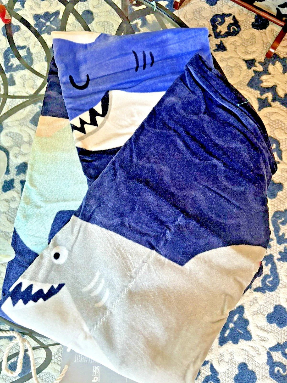 Pottery Barn bath pool towel shark fish beach school kid travel birthday gift
