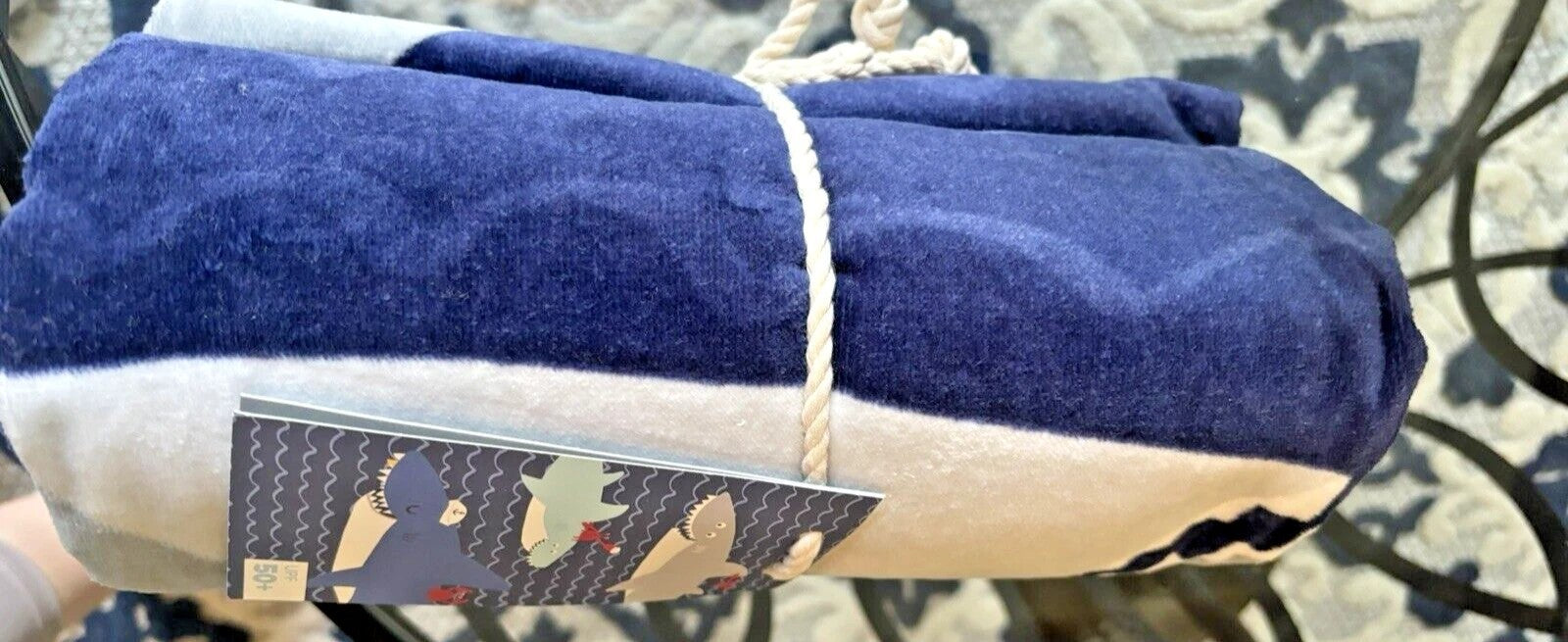 Pottery Barn bath pool towel shark fish beach school kid travel birthday gift