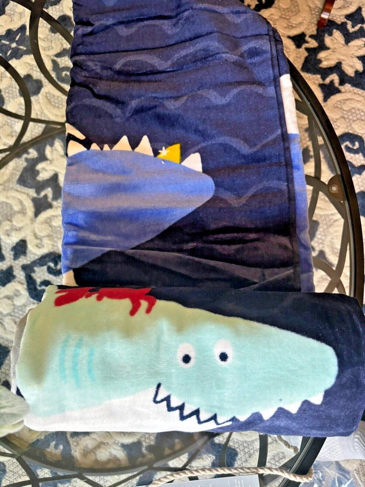 Pottery Barn bath pool towel shark fish beach school kid travel birthday gift