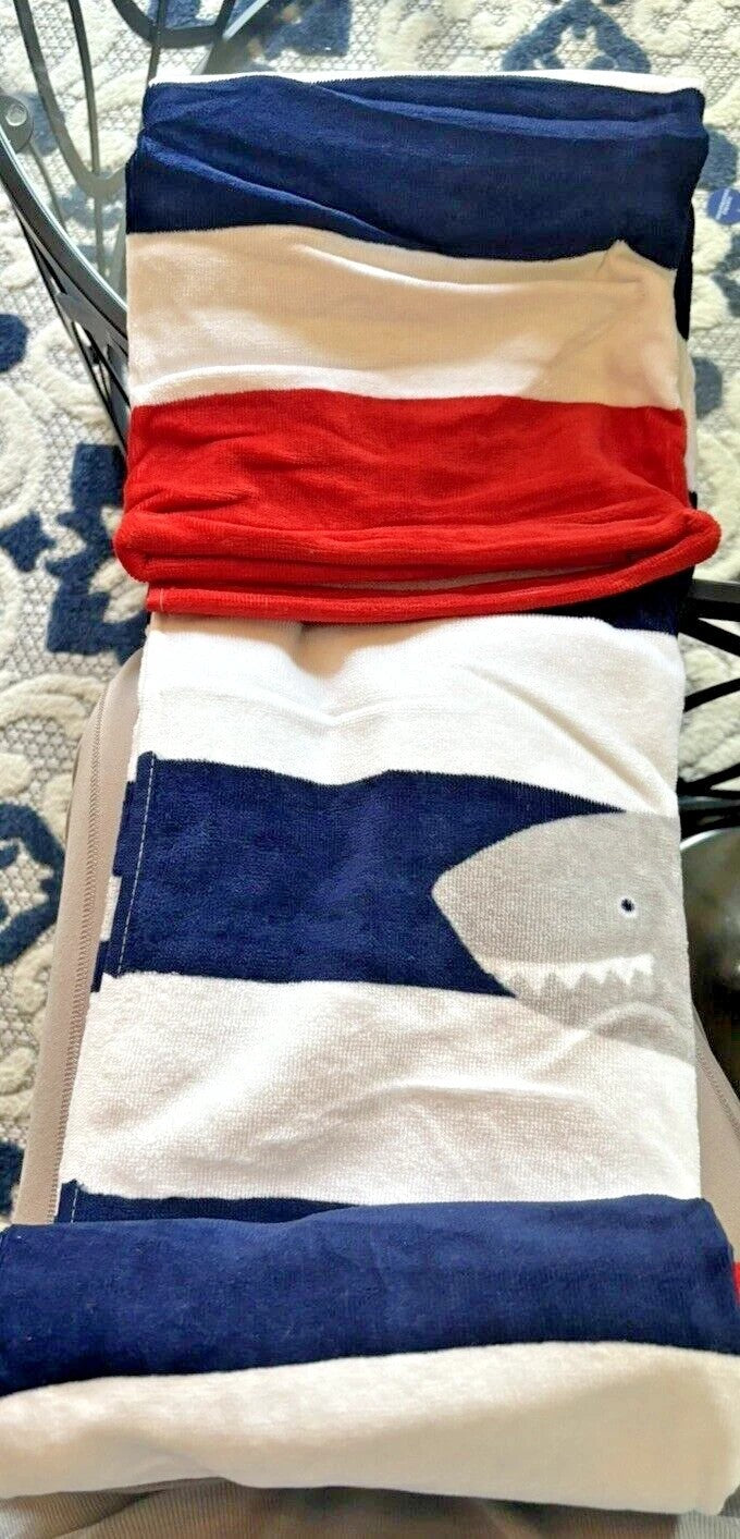 Pottery Barn bath pool towel shark fish beach baby school travel birthday gift