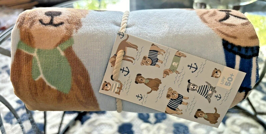 Pottery Barn bath pool towel Salty dog beach school kid travel birthday gift new