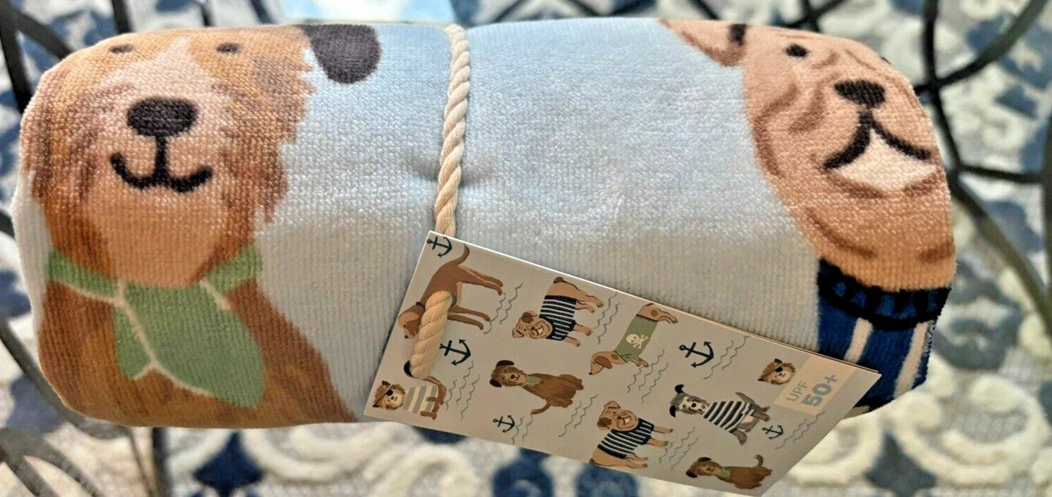Pottery Barn bath pool towel Salty dog beach school kid travel birthday gift new