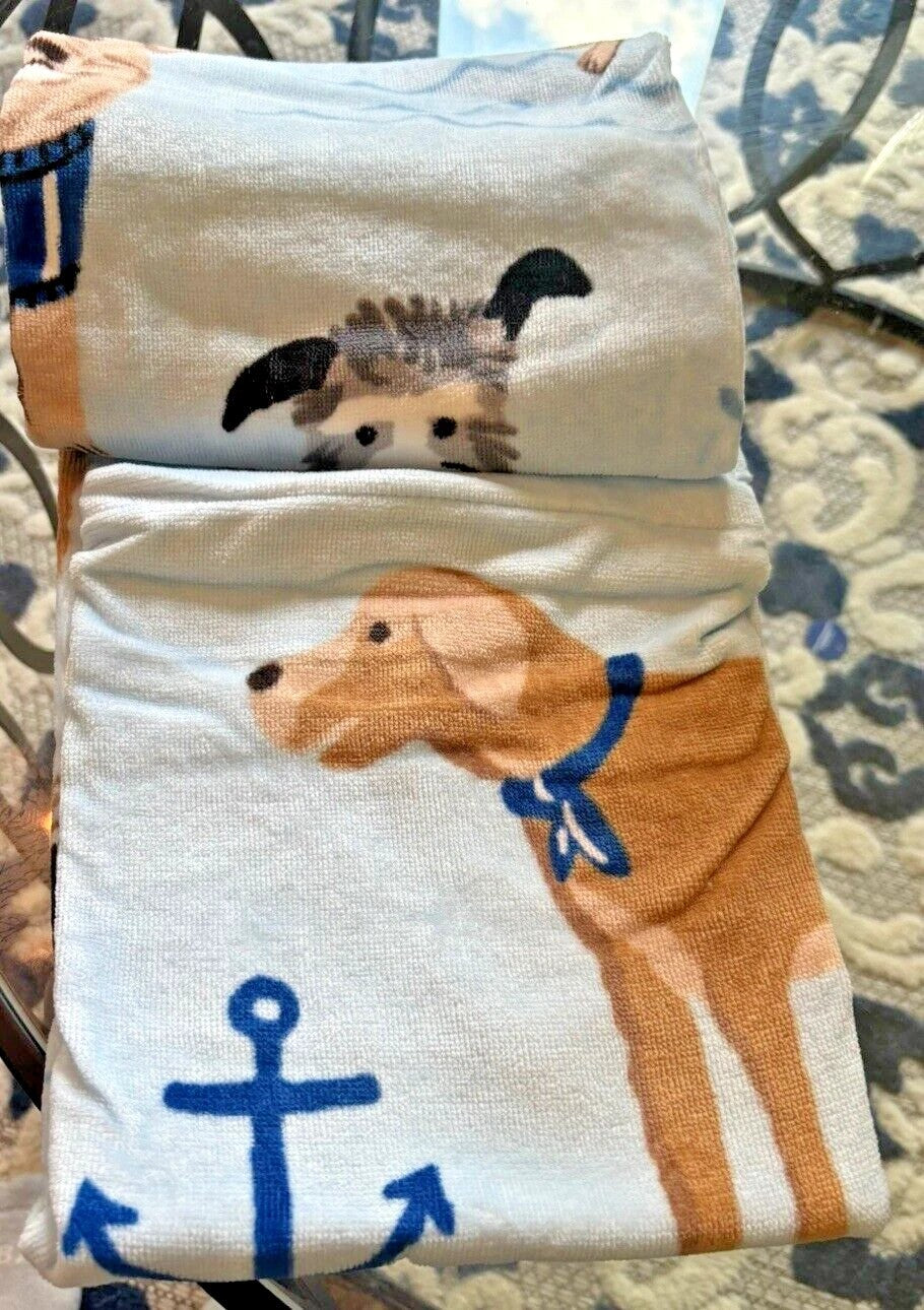 Pottery Barn bath pool towel Salty dog beach school kid travel birthday gift new