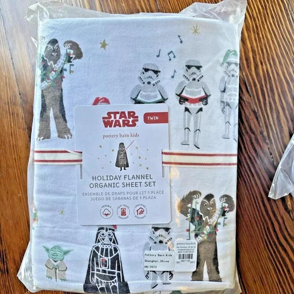 pottery barn Holiday Disney Star wars birthday kid Christmas SHEET SET Twin 3PC