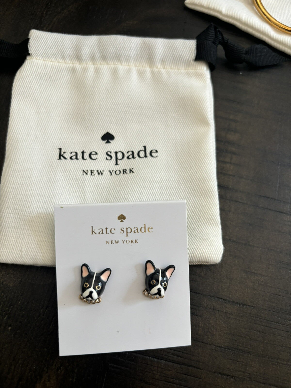 Kate Spade earrings gold Disney girl birthday school teen gift mom holiday dog -