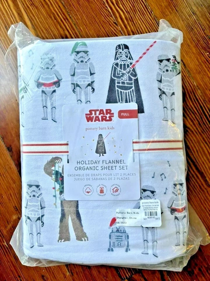 pottery barn Holiday Disney Star wars birthday kid Christmas SHEET SET FULL 4PC