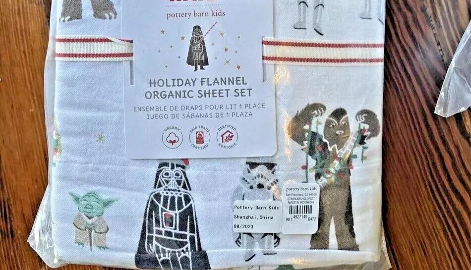 pottery barn Holiday Disney Star wars birthday kid Christmas SHEET SET FULL 4PC