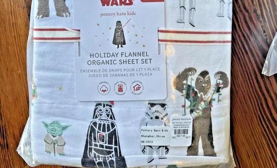 pottery barn Holiday Disney Star wars birthday kid Christmas SHEET SET FULL 4PC
