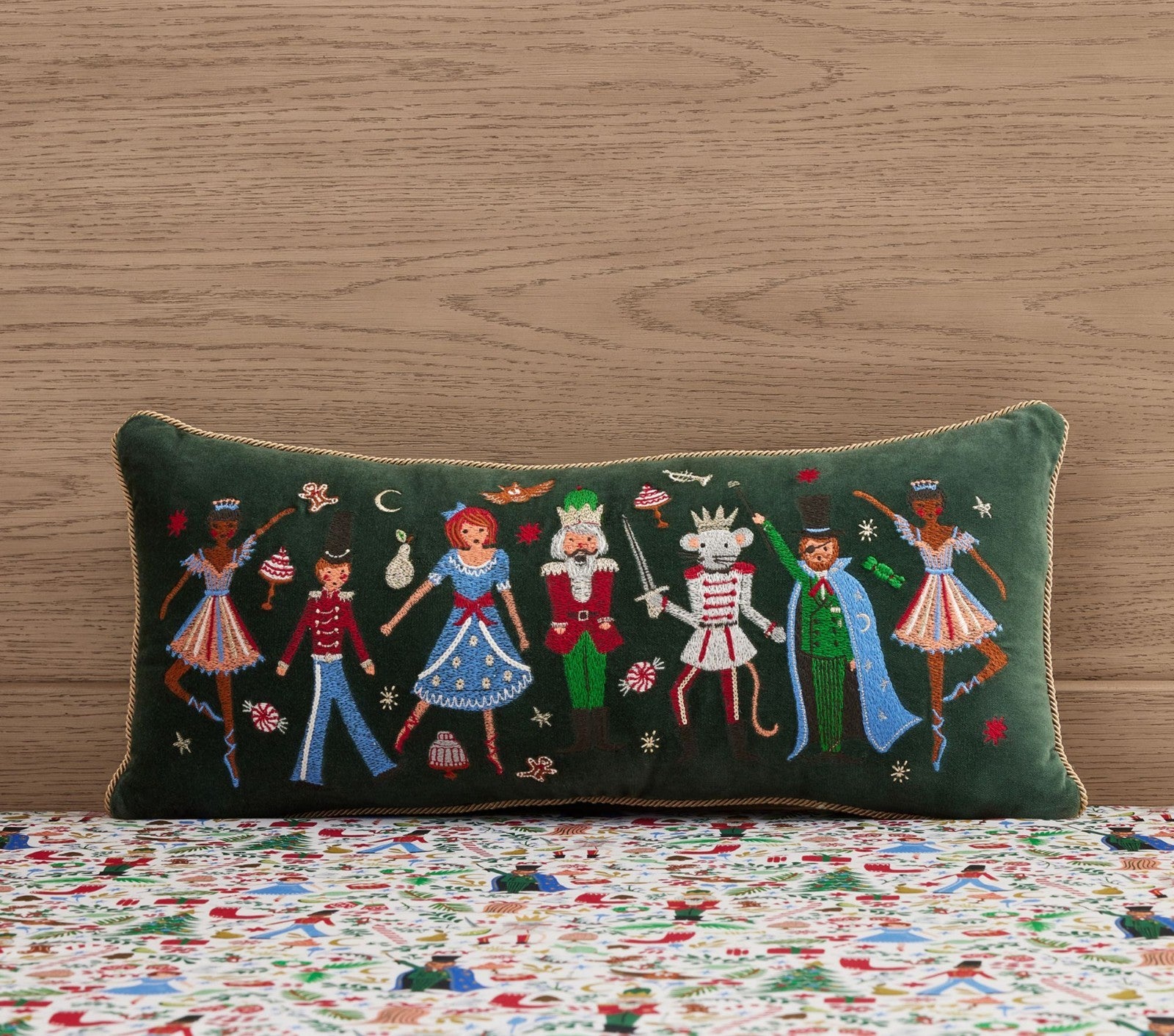 Pottery Barn Nutcracker Christmas Holiday Velvet pillow Rifle girl party gift i