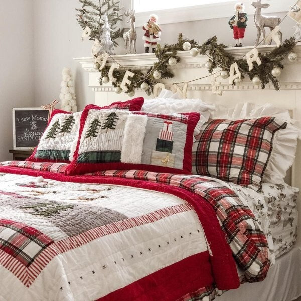 Pottery Barn holiday Disney PLAID Pillow SHAM cover Christmas party Stewart m