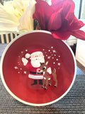 Pottery Barn holiday Rudolph Santa party school Disney dinner Plate gift SET 4