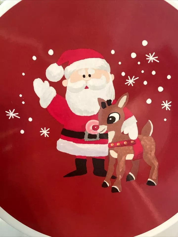 Pottery Barn holiday Rudolph Santa party school Disney dinner Plate gift SET 4