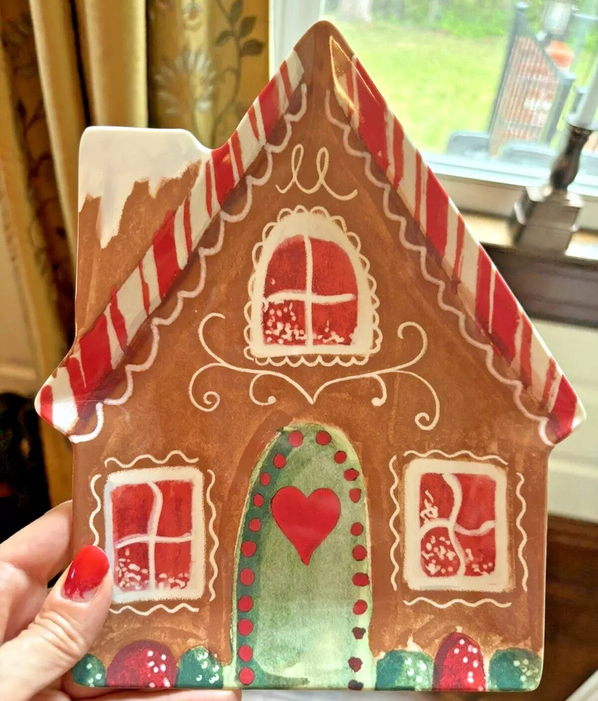 Pottery Barn Christmas Gingerbread Plate house holiday Candy Cane party SET 4