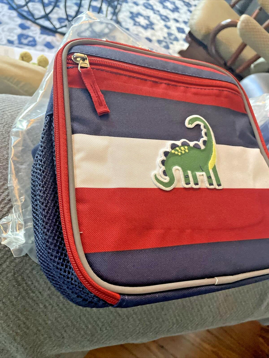 Pottery barn Disney LUNCH BOX bag School Dinosaur stripe Jurassic pre k n