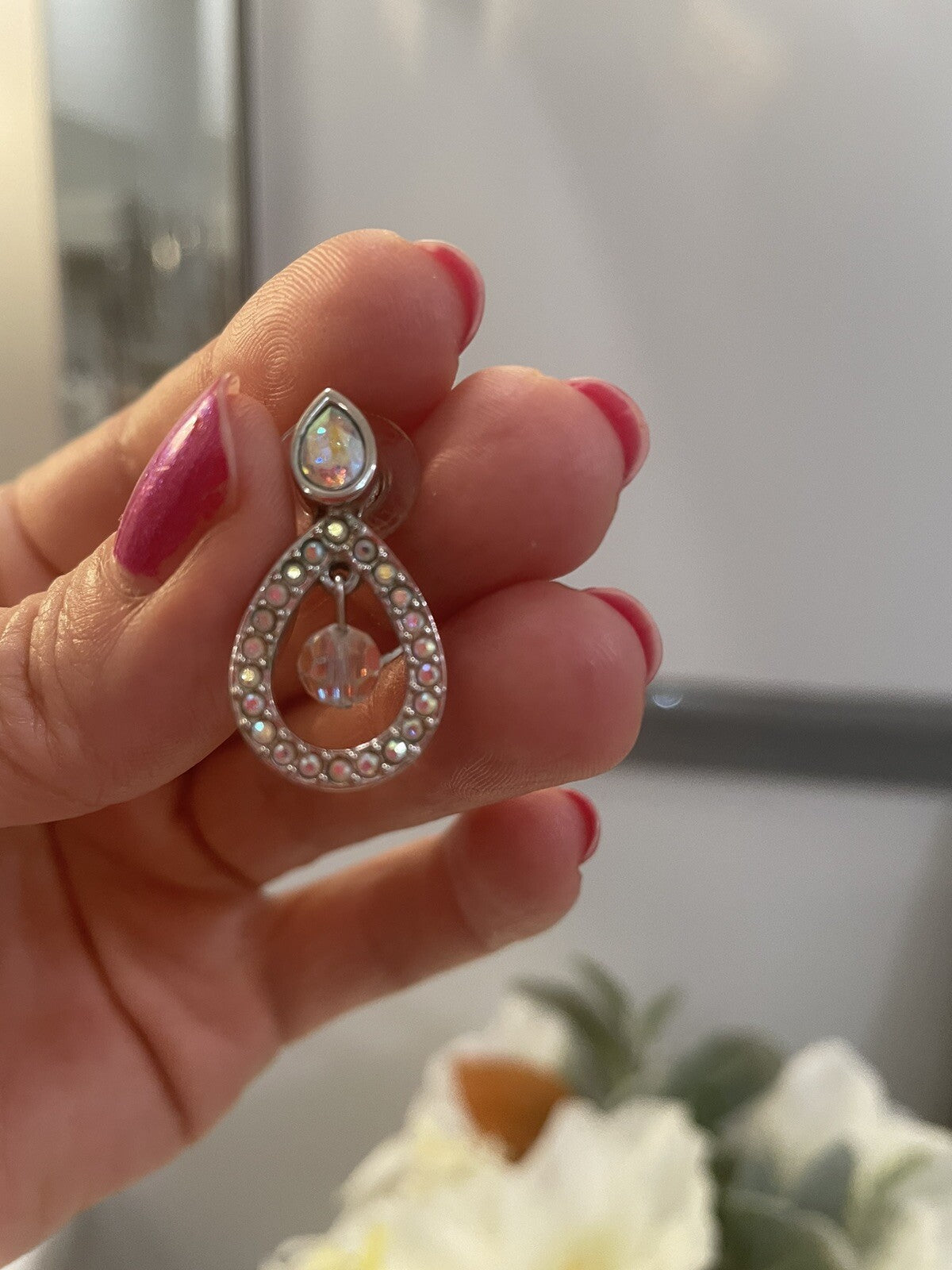 Swarovski set vintage necklace wedding +earrings holiday gift party bride girl .