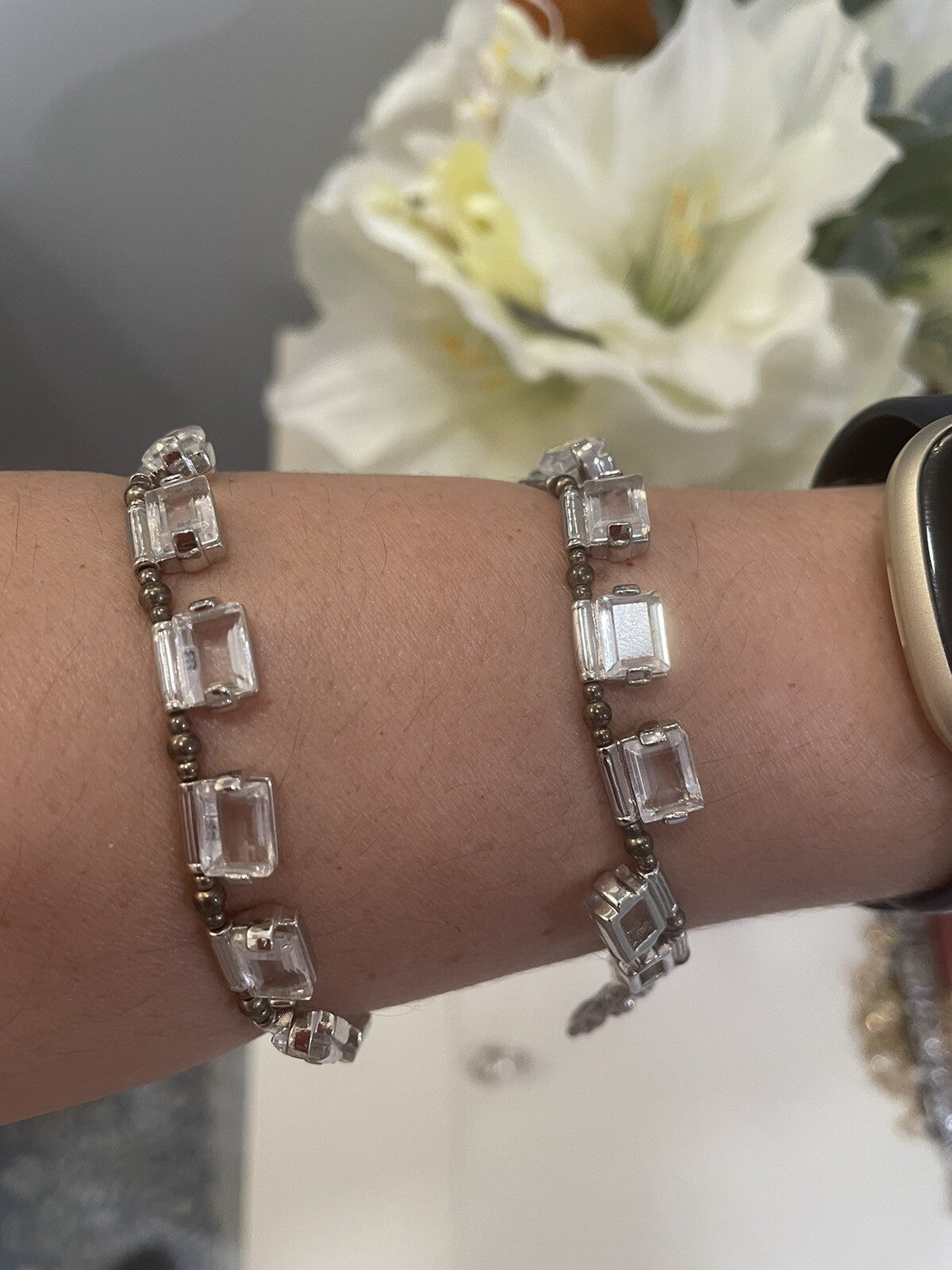 Swarovski set vintage necklace wedding +earrings holiday gift party bride girl .