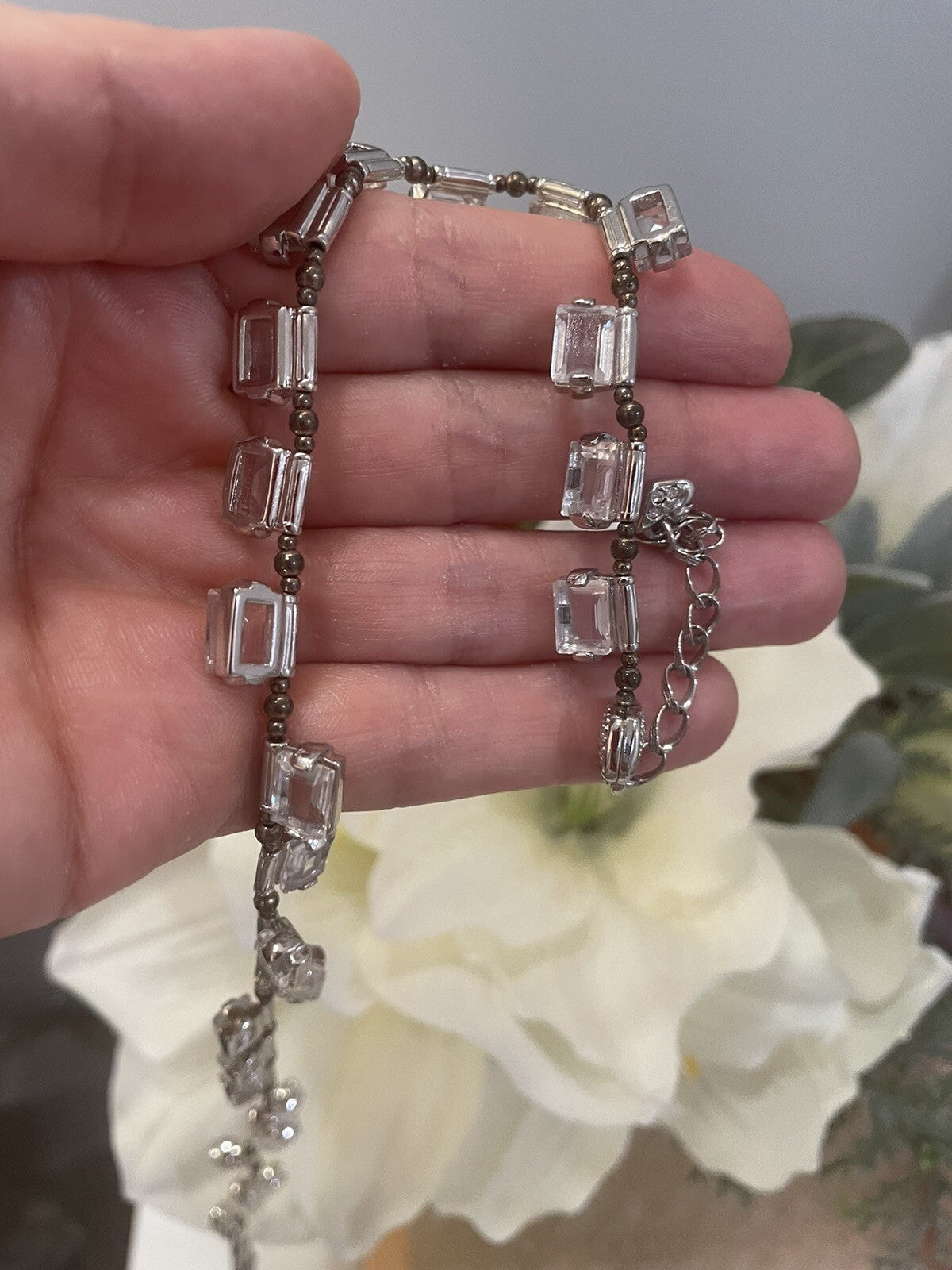 Swarovski set vintage necklace wedding +earrings holiday gift party bride girl .