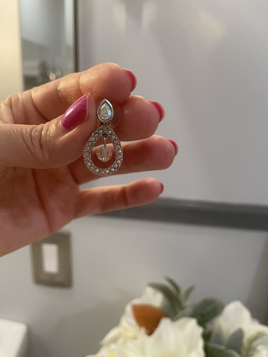 Swarovski set vintage necklace wedding +earrings holiday gift party bride girl .