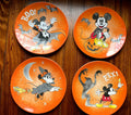 Disney Pottery Barn Mickey Mouse Plate Halloween holiday Party gift SET 4 n