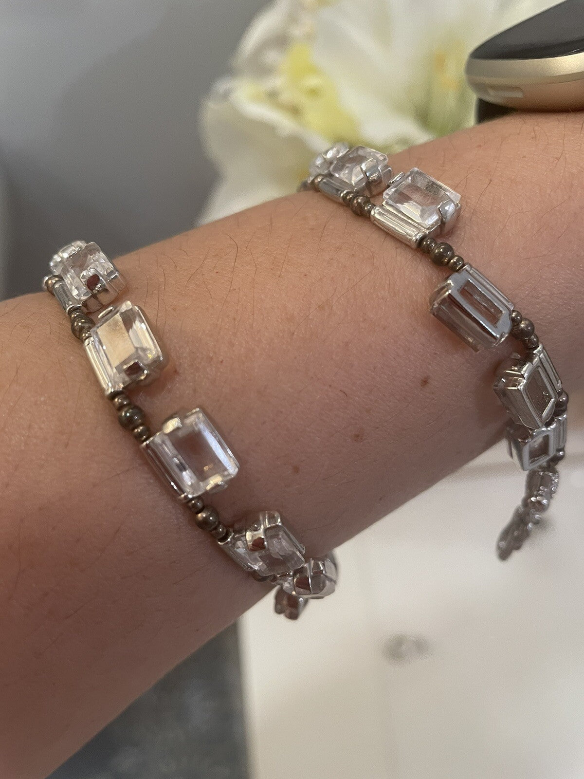 Swarovski set vintage necklace wedding +earrings holiday gift party bride girl .