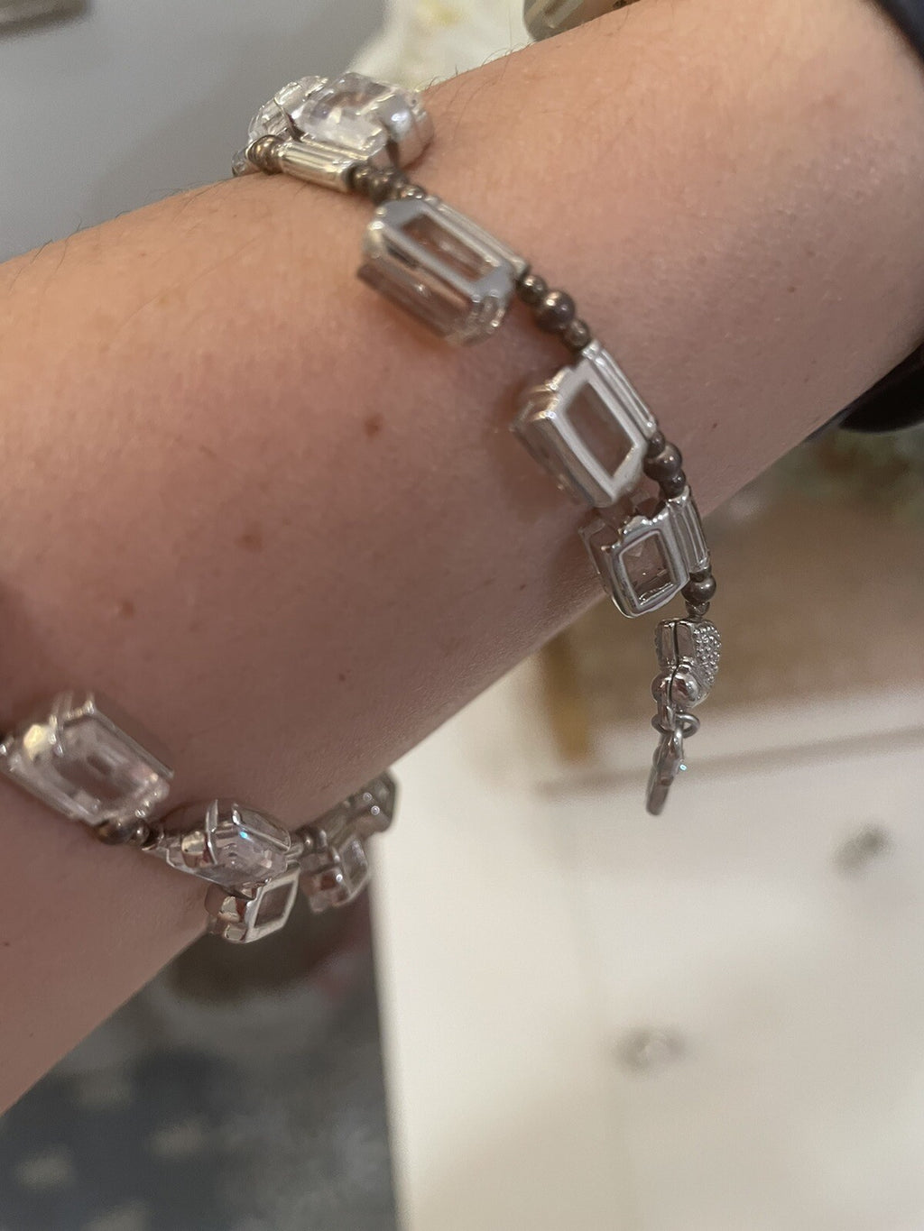 Swarovski set vintage necklace wedding +earrings holiday gift party bride girl .