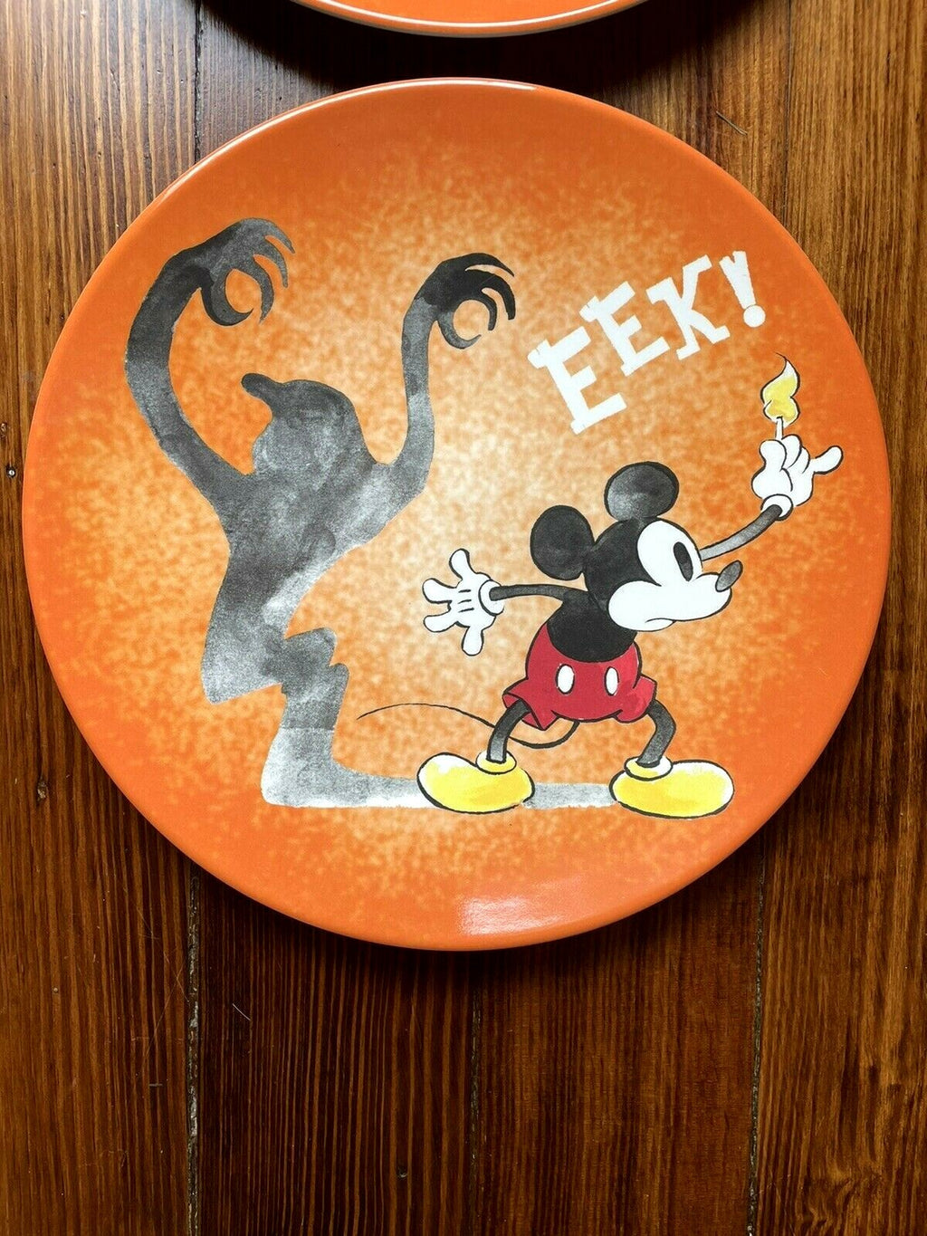 Disney Pottery Barn Mickey Mouse Plate Halloween holiday Party gift SET 4 n