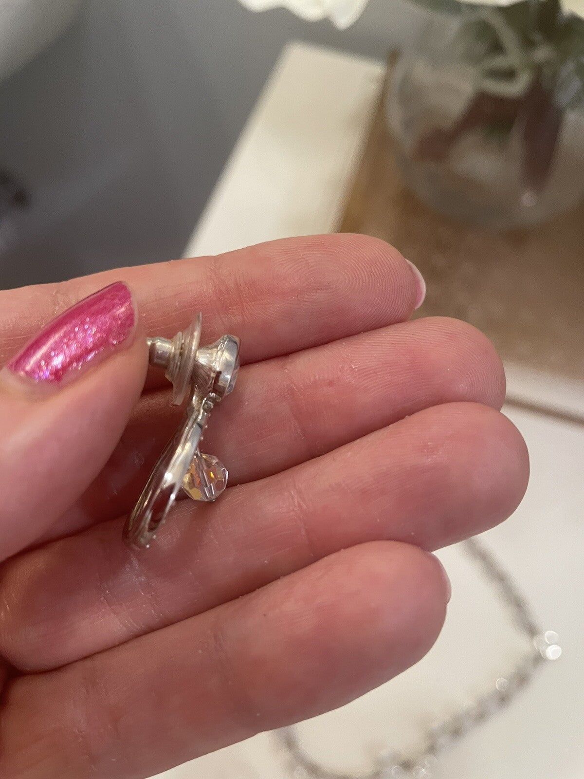 Swarovski set vintage necklace wedding +earrings holiday gift party bride girl .