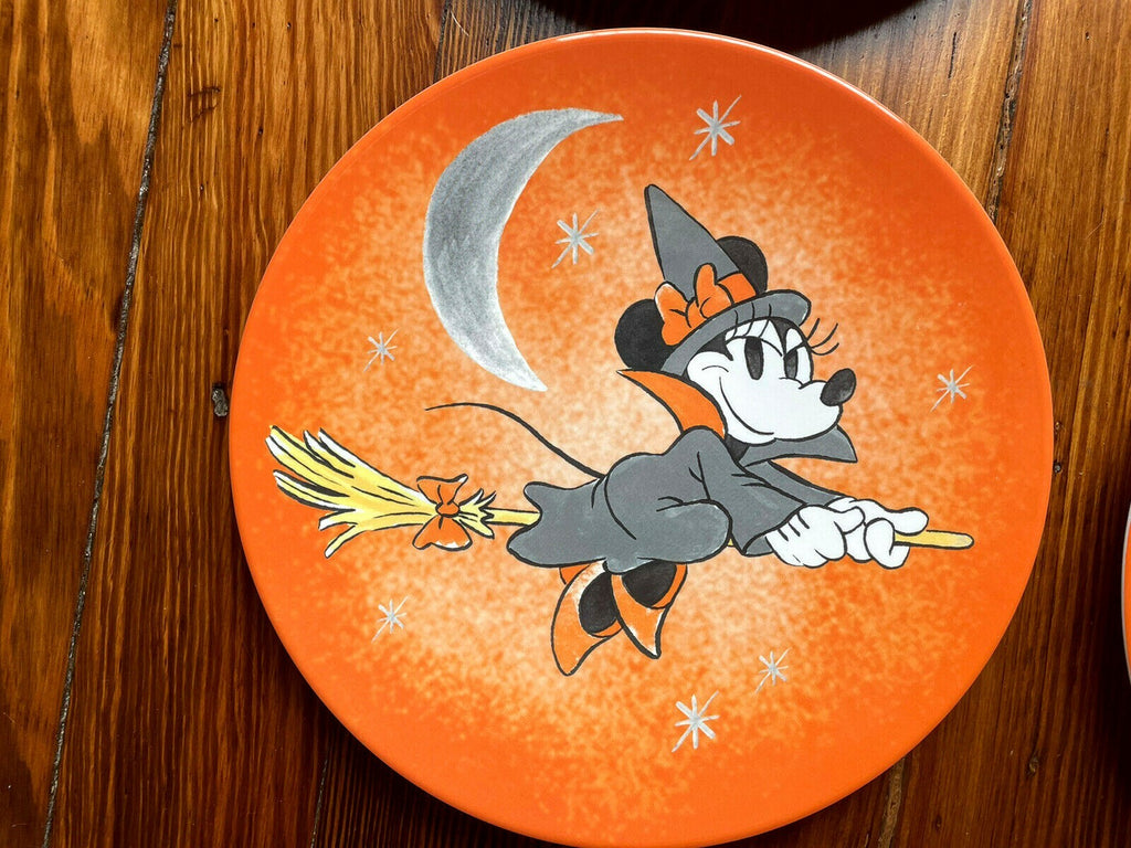 Disney Pottery Barn Mickey Mouse Plate Halloween holiday Party gift SET 4 n