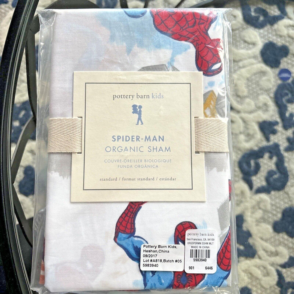 Pottery Barn Marvel Avengers Spiderman Thor Holiday  STAR Pillow SHAM  Disney n