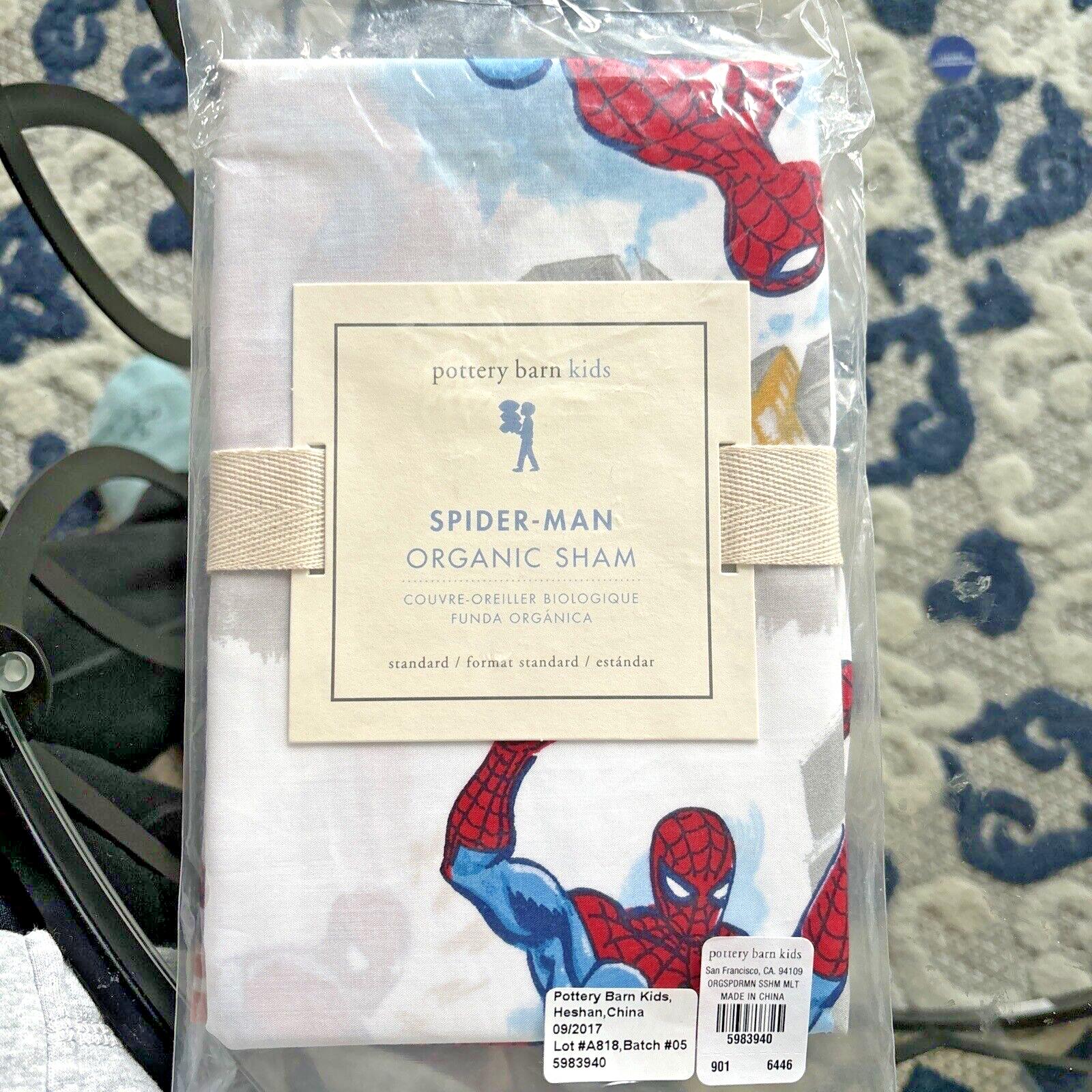 Pottery Barn Marvel Avengers Spiderman Thor Holiday  STAR Pillow SHAM  Disney n