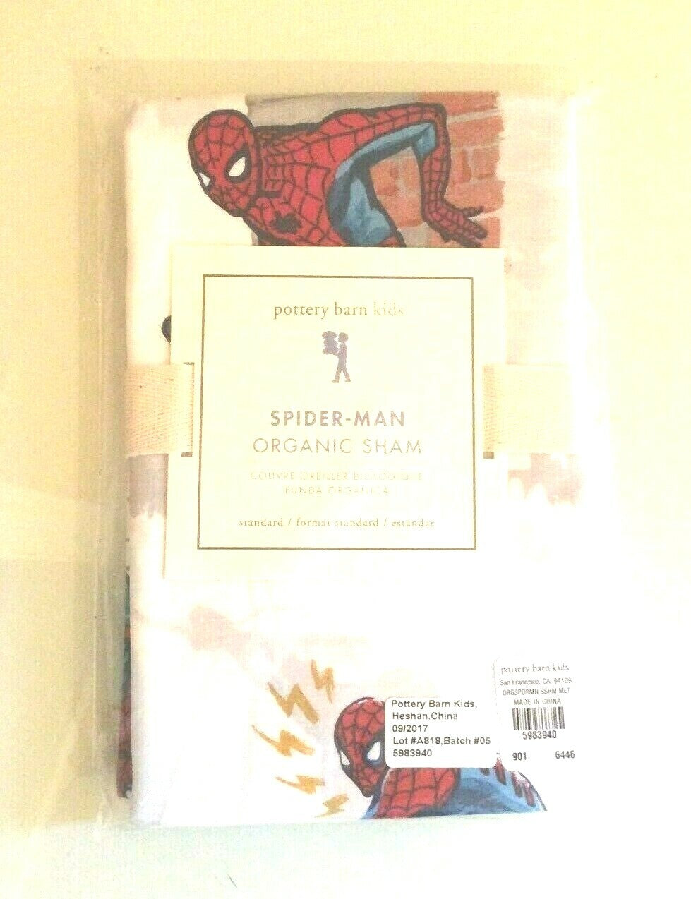 Pottery Barn Marvel Avengers Spiderman Thor Holiday  STAR Pillow SHAM  Disney n