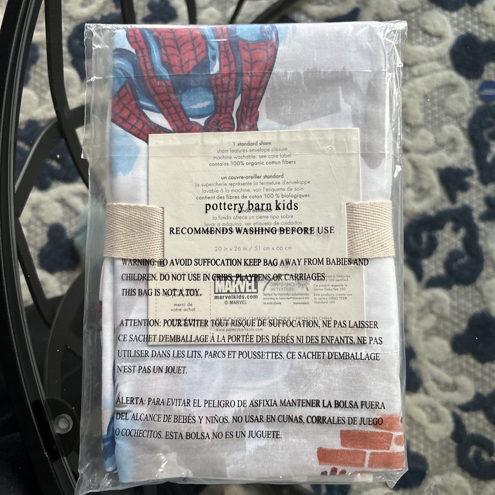 Pottery Barn Marvel Avengers Spiderman Thor Holiday  STAR Pillow SHAM  Disney n