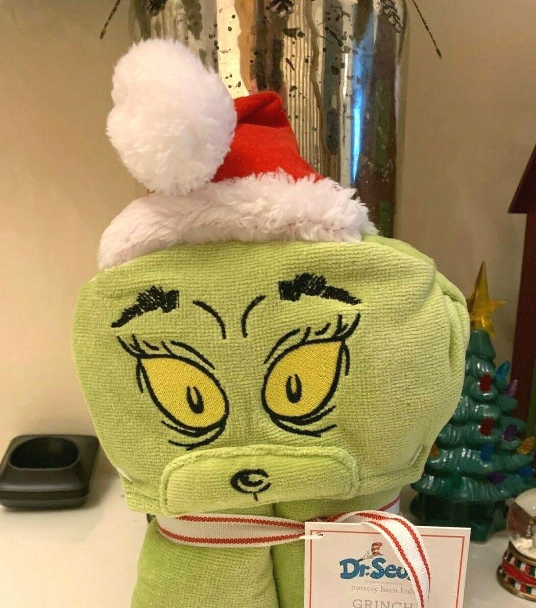 Pottery Barn GRINCH Christmas holiday bath towel school Disney kid gift Seuss 1