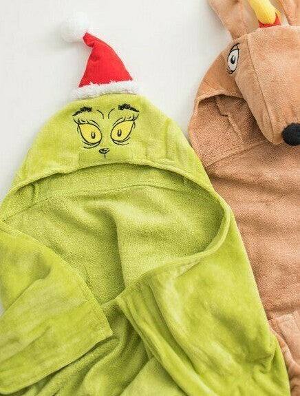 Pottery Barn GRINCH Christmas holiday bath towel school Disney kid gift Seuss 1