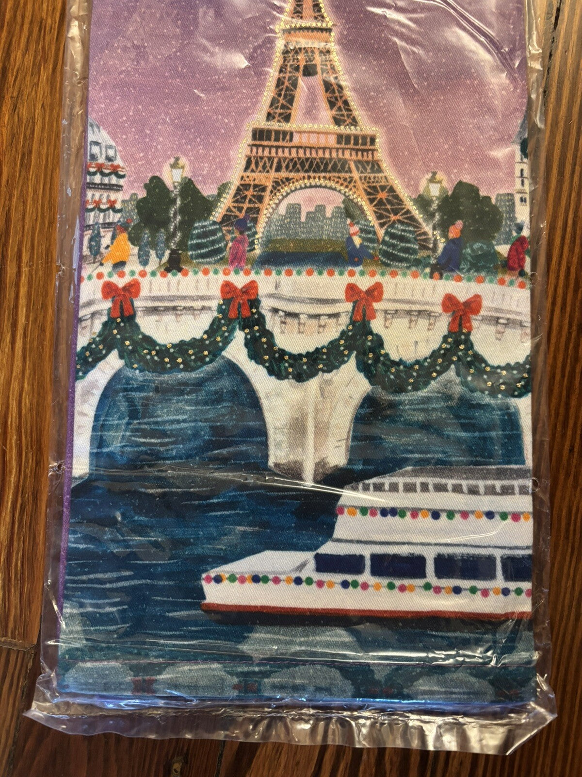 Anthropology holiday kitchen hand towel Snowman city party winter birthday mom m