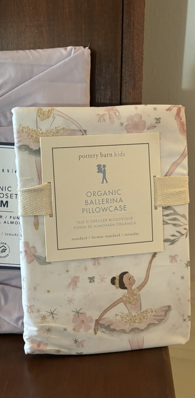 Pottery Barn kid Ballerina Dance pillowcase Disney princess ballet pink girl new