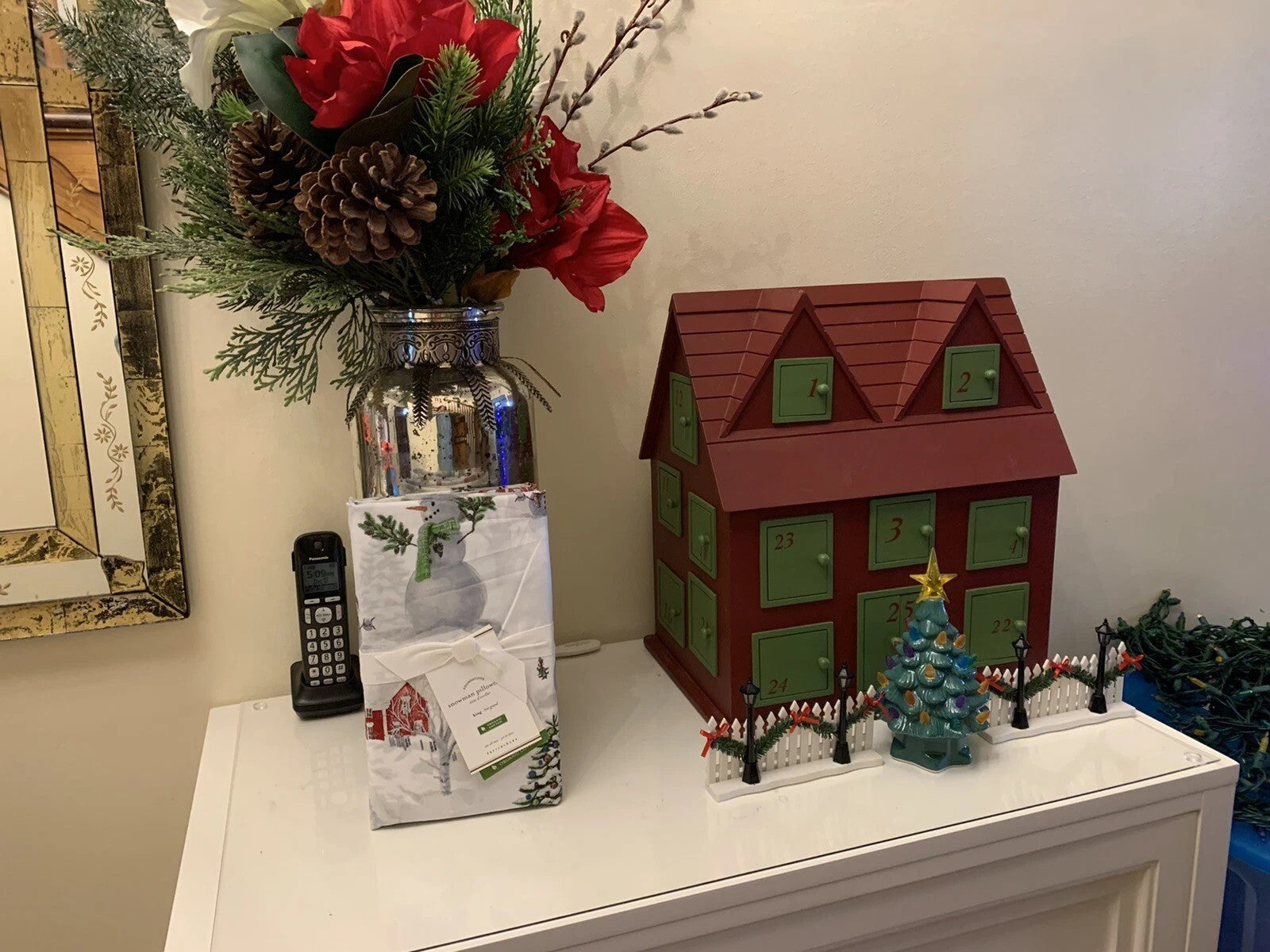 Pottery Barn holiday Snowman nutcracker Pillowcase KING Christmas party SET 2