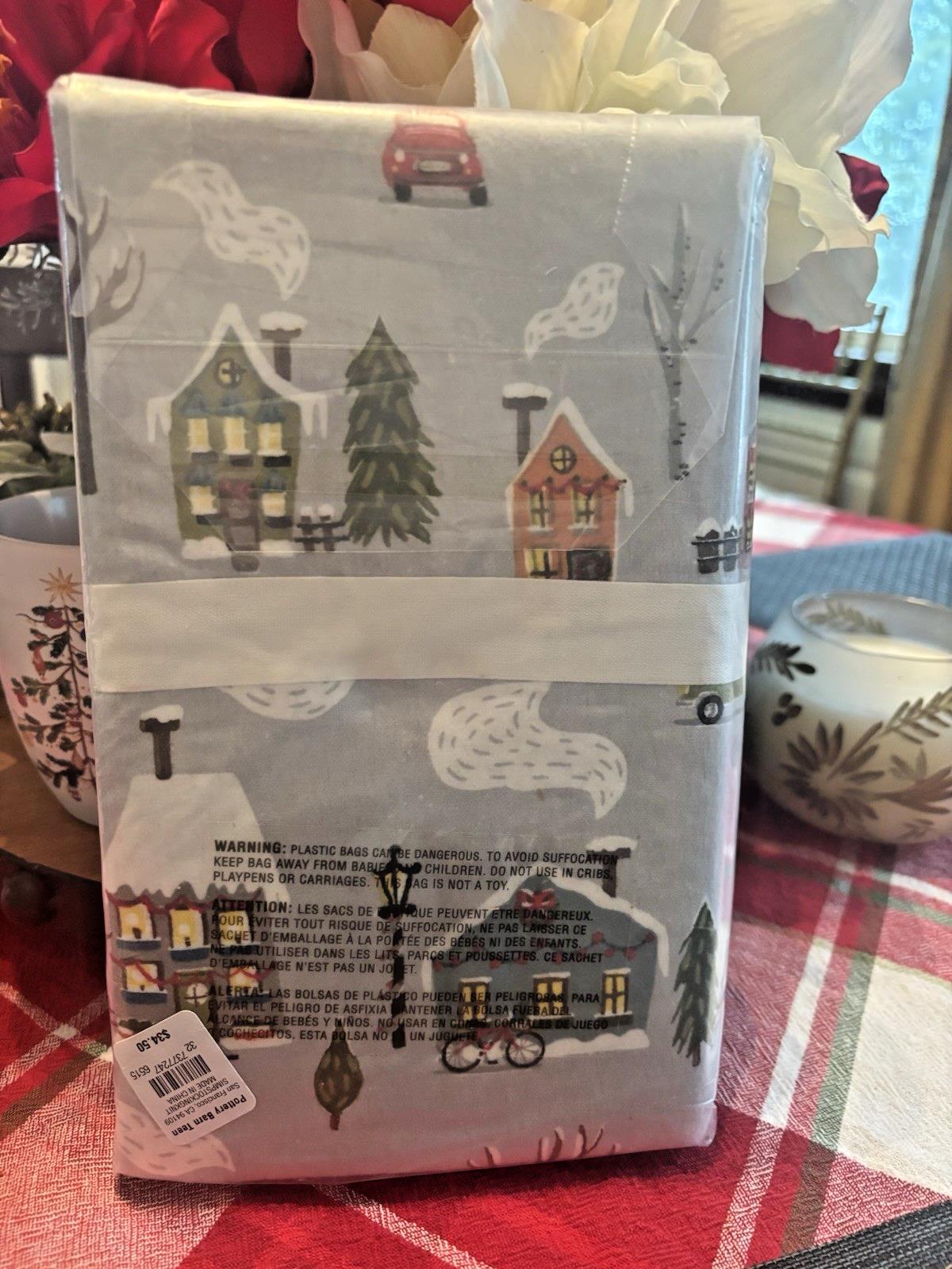 Pottery Barn holiday Village nutcracker Pillowcase KING Christmas party SET 2