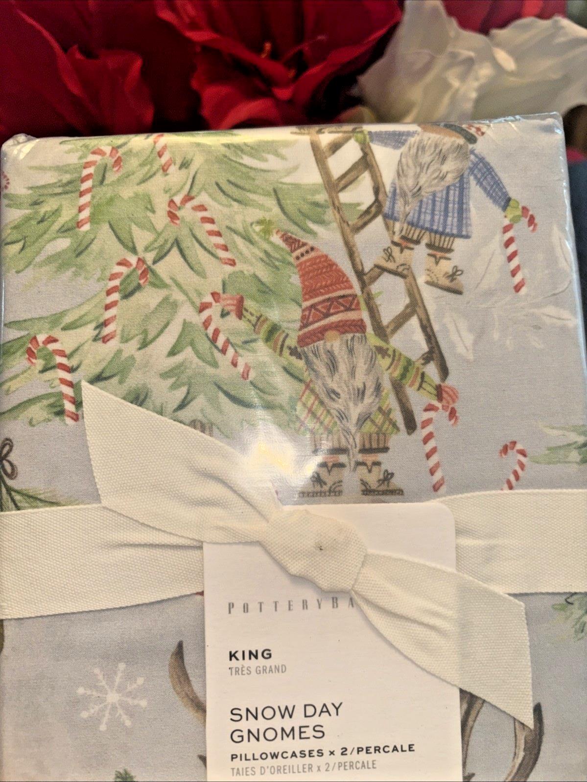 Pottery Barn holiday nutcracker Festive Pillowcase KING Christmas party SET 2.